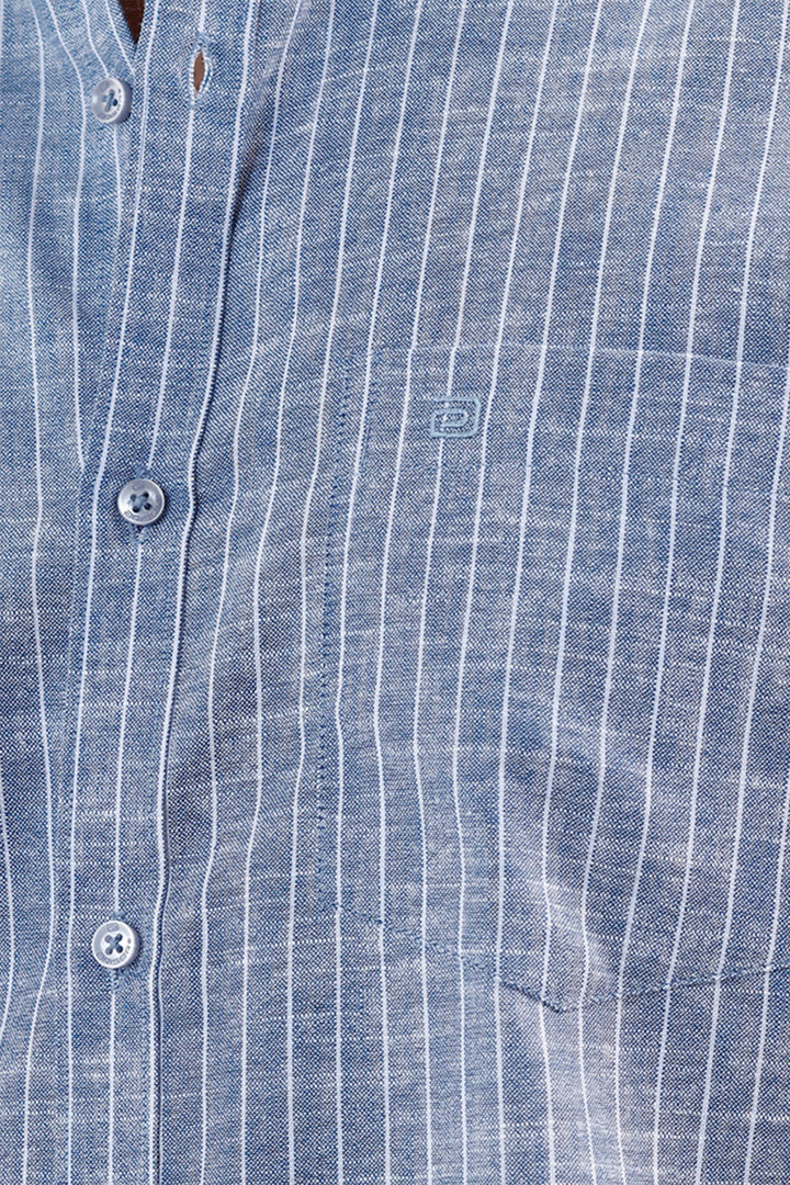 Jeta + Modern Chino - Coastal Blue Shirt With Cream White Trouser Combo For Men | Ariser