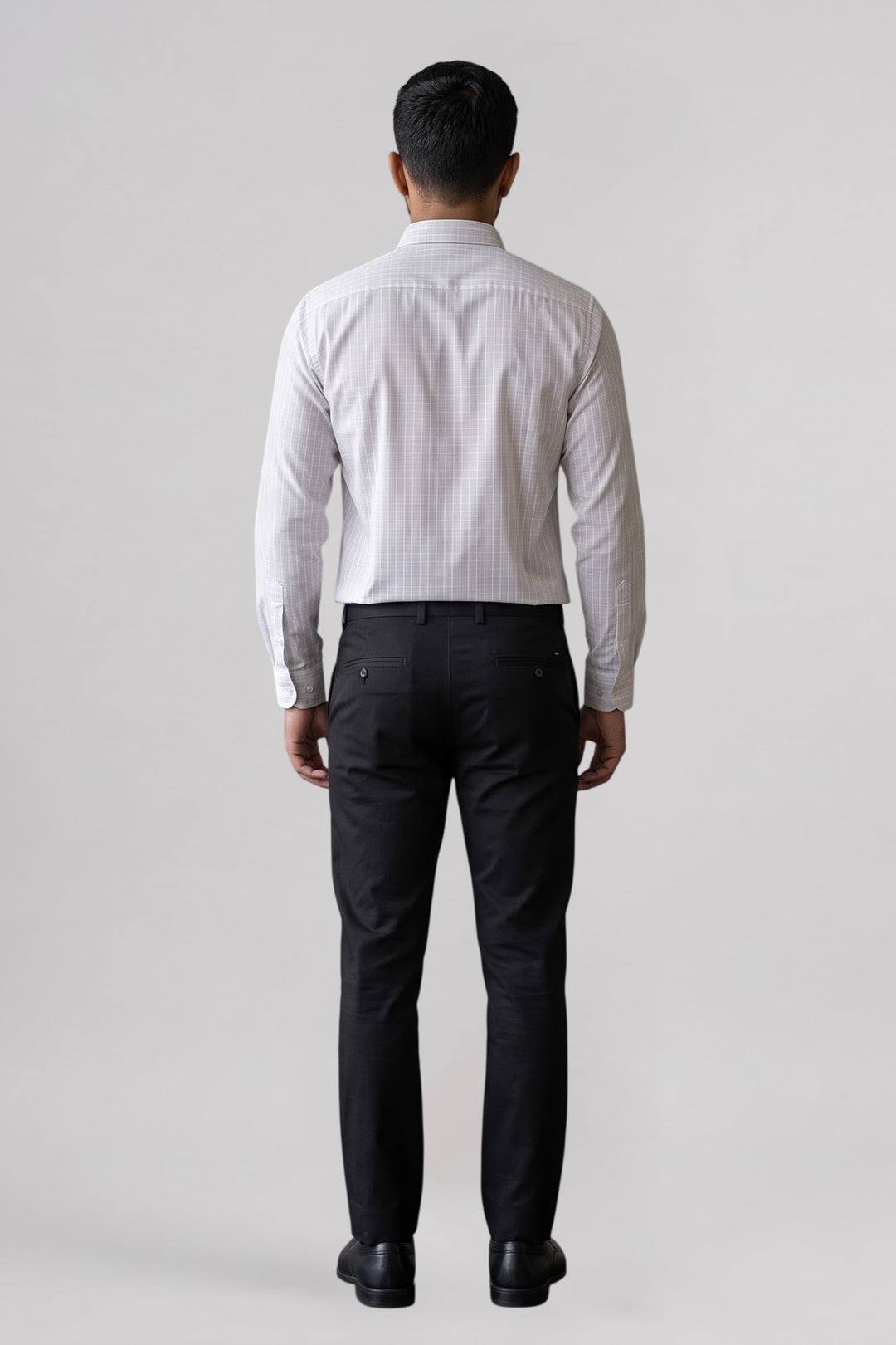 Jeta + Modern Chino - Off White With Light Gray Shirt With Black Trouser Combo For Men | Ariser