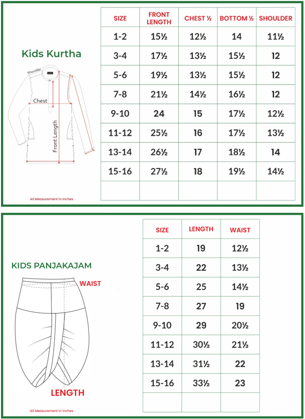 UATHAYAM Rising Ideal Kurta Full Sleeve Solid Regular Fit Kids Kurta + Panchakacham 2 In 1 Silk Set (Orange)