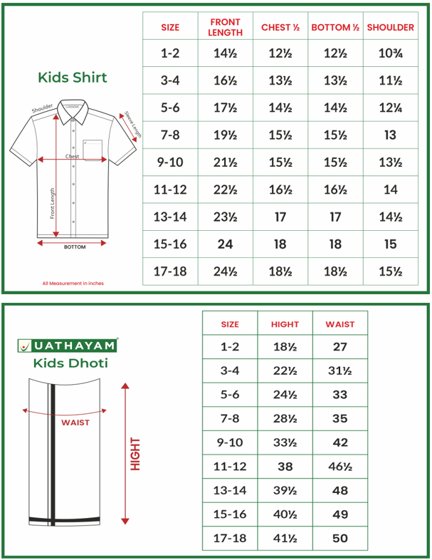 UATHAYAM Divine Cotton Silk Half Sleeve Solid Regular Fit Kids Shirt + Dhoti Set (Peach Green 13915)