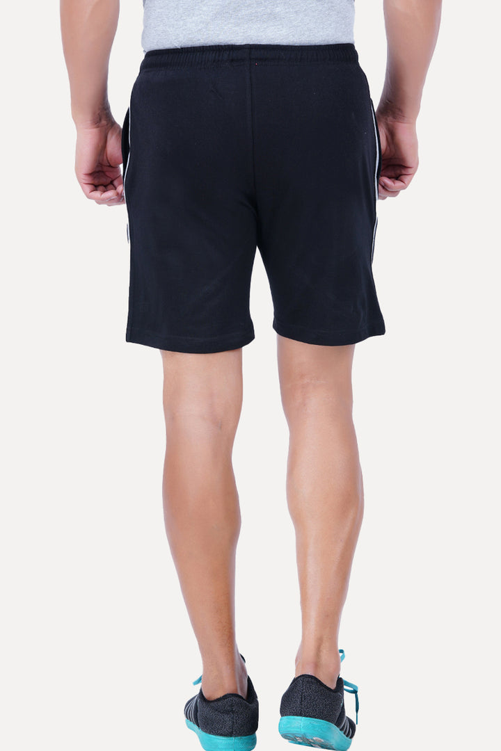 Black Cotton Knitted Shorts -KS25505