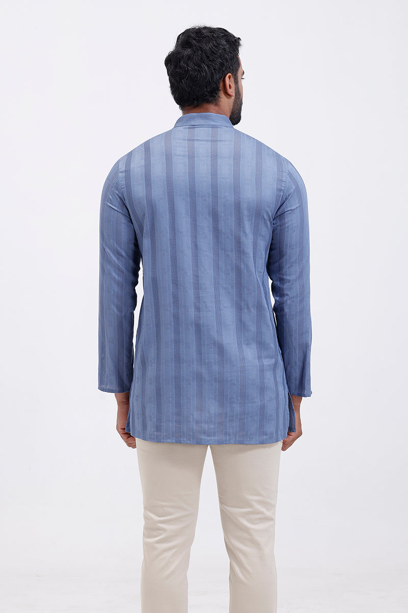 Traditional slate blue kurta menswear