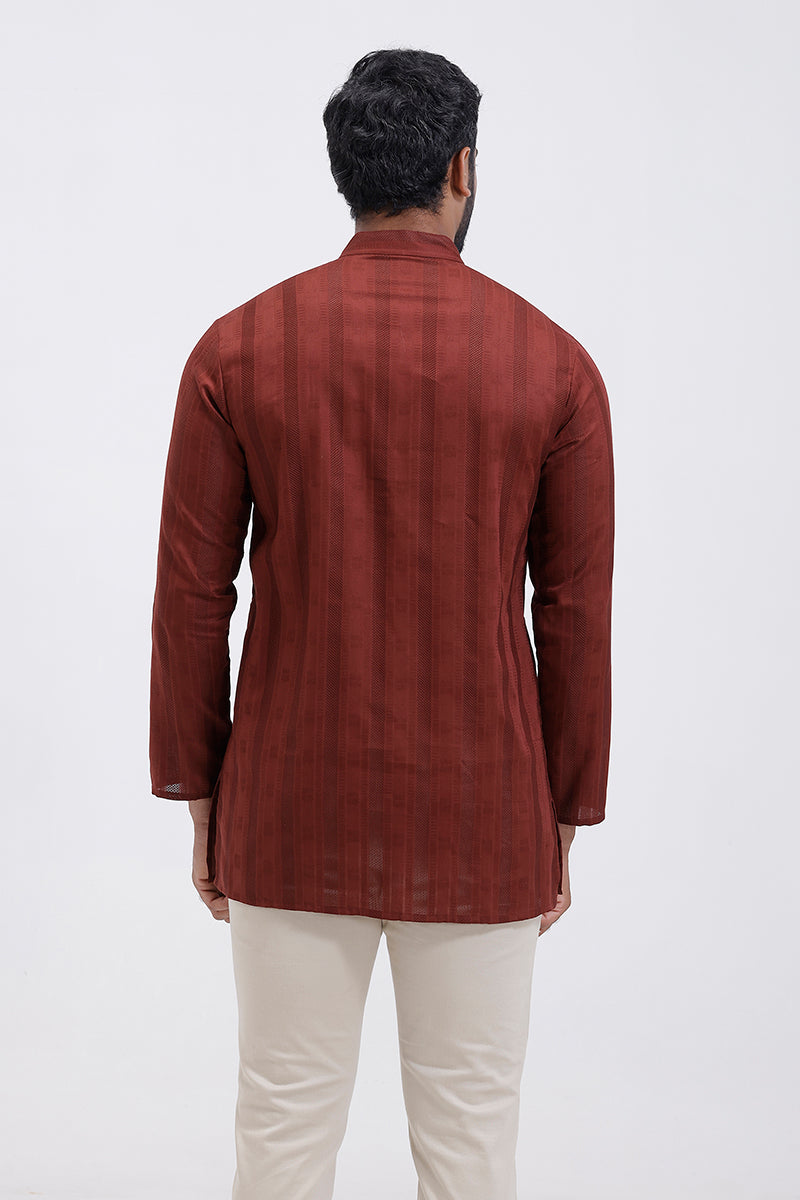 Traditional wooden red kurta men