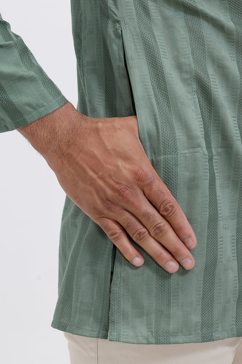 olive green cotton kurta men