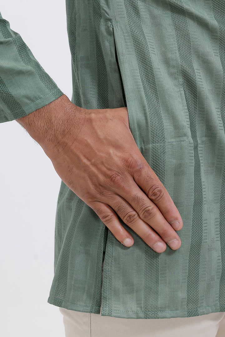 olive green cotton kurta men