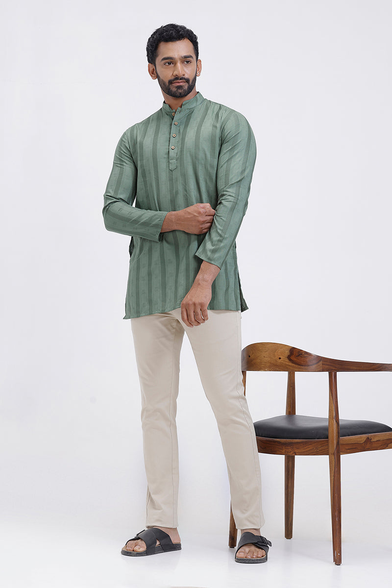 men long kurta olive green