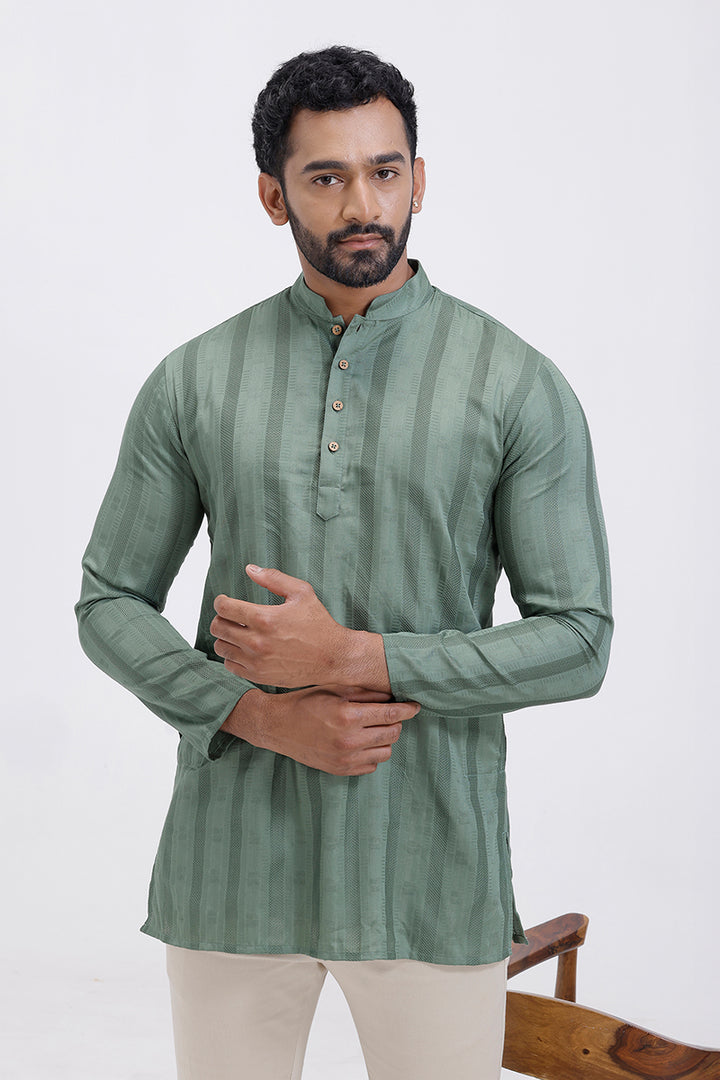 men ethnic kurta olive shade
