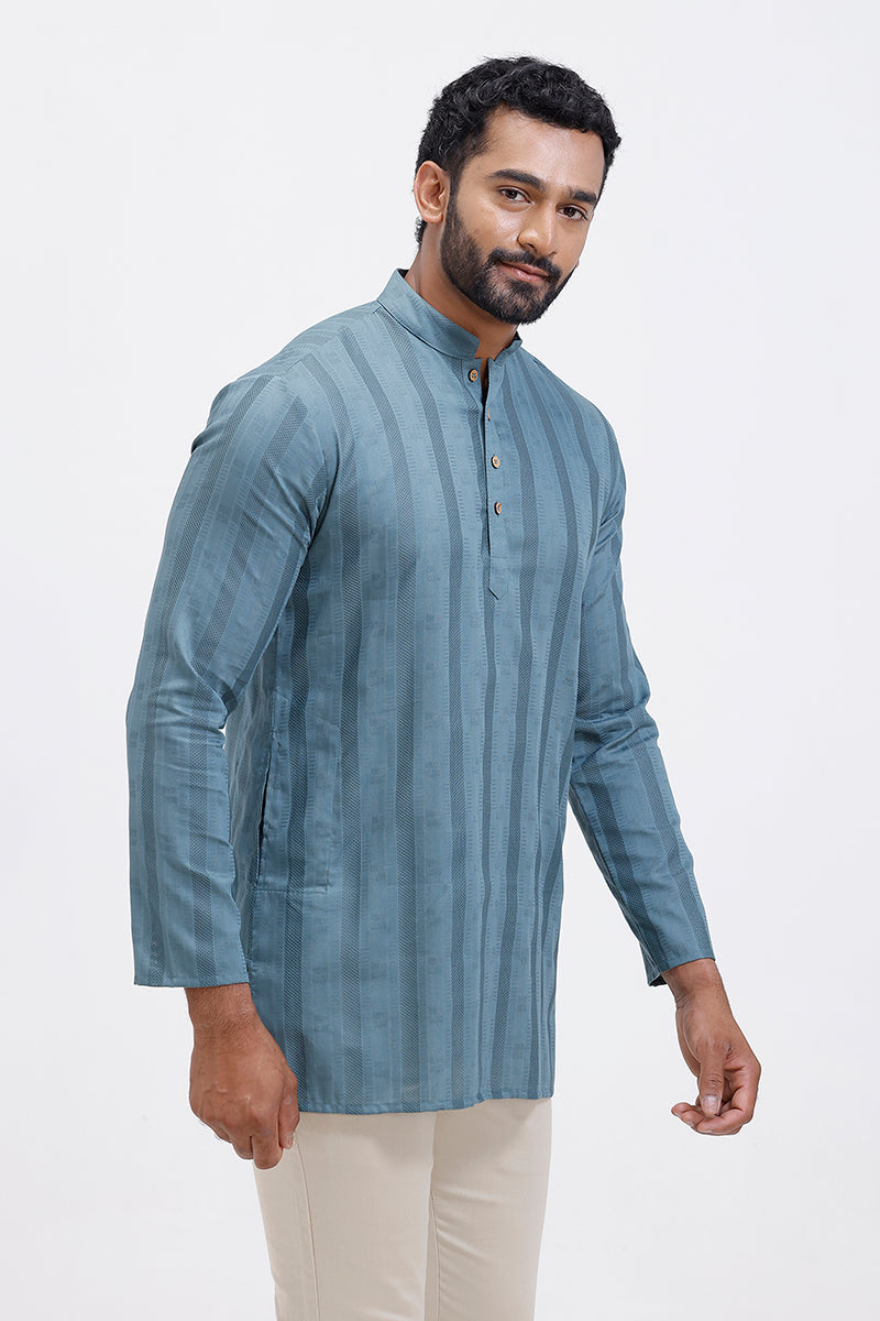 Traditional steel blue kurta men