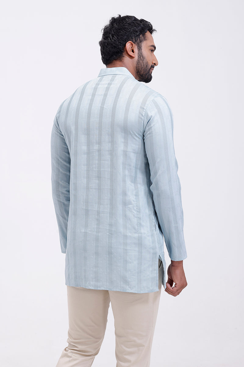 Traditional ice blue kurta menswear