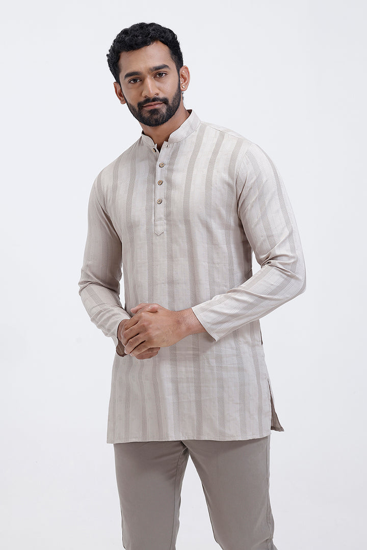 Soft sand beige kurta for men