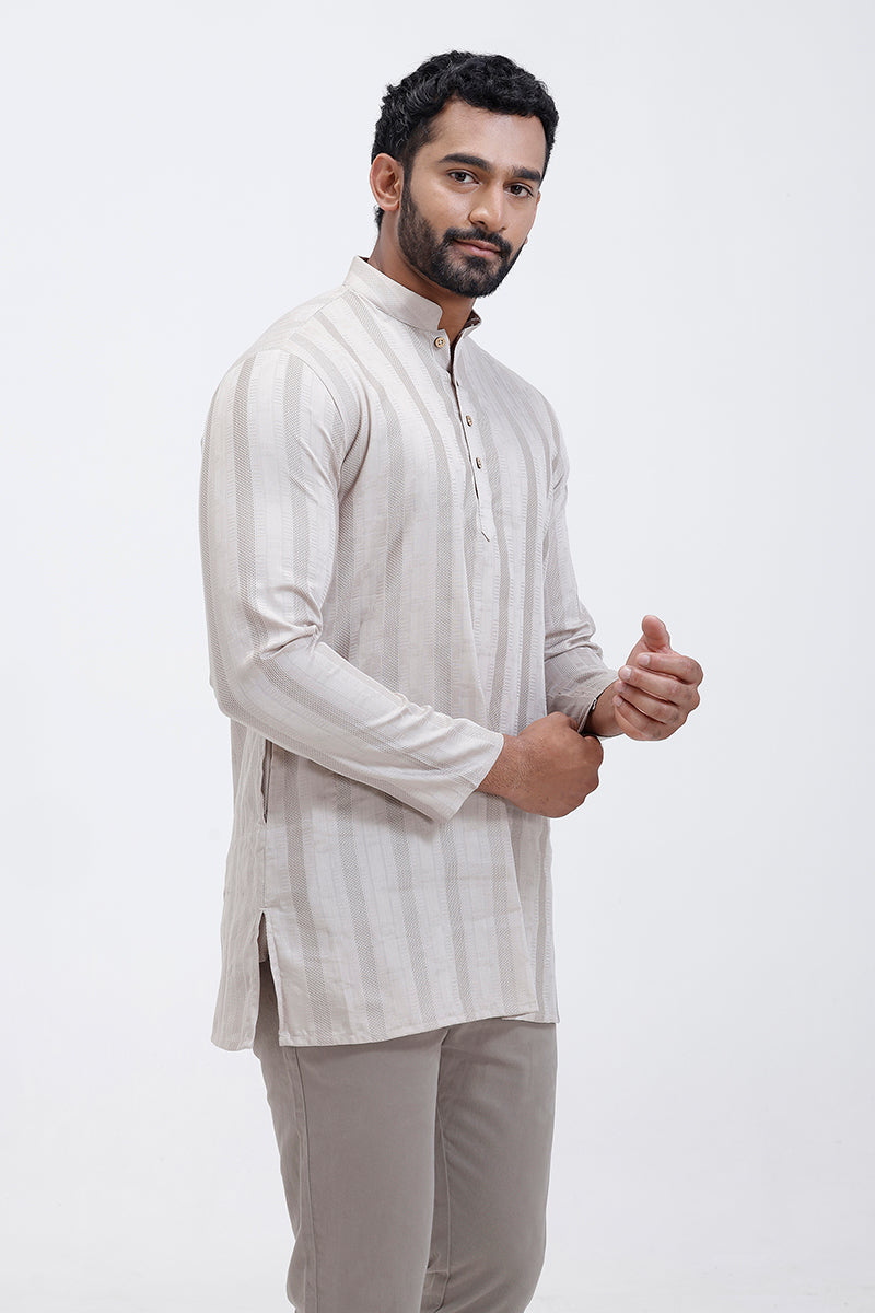 Full sleeve beige kurta men