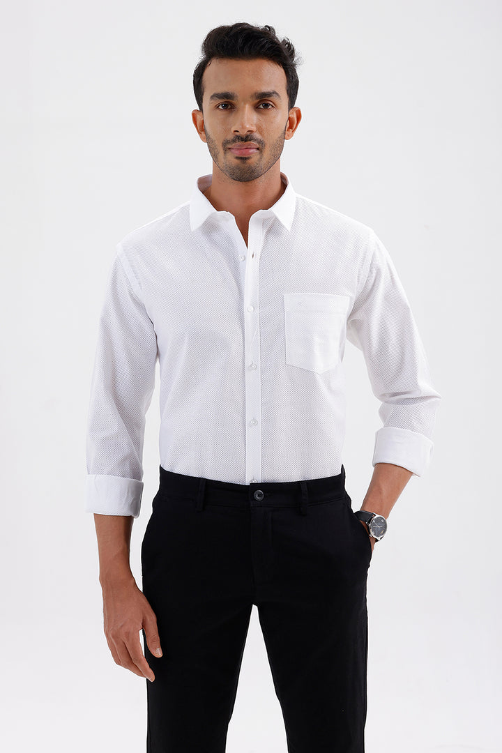 Men's White Cotton Vito Formal Shirt