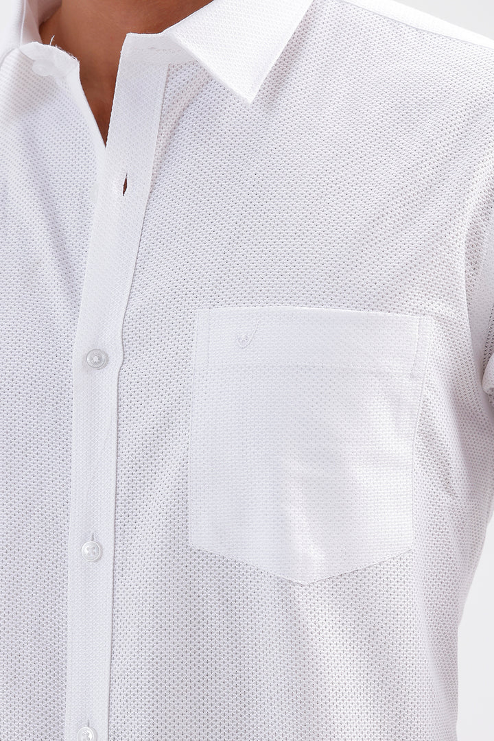 White Cotton Formal Shirt for Men by Vito