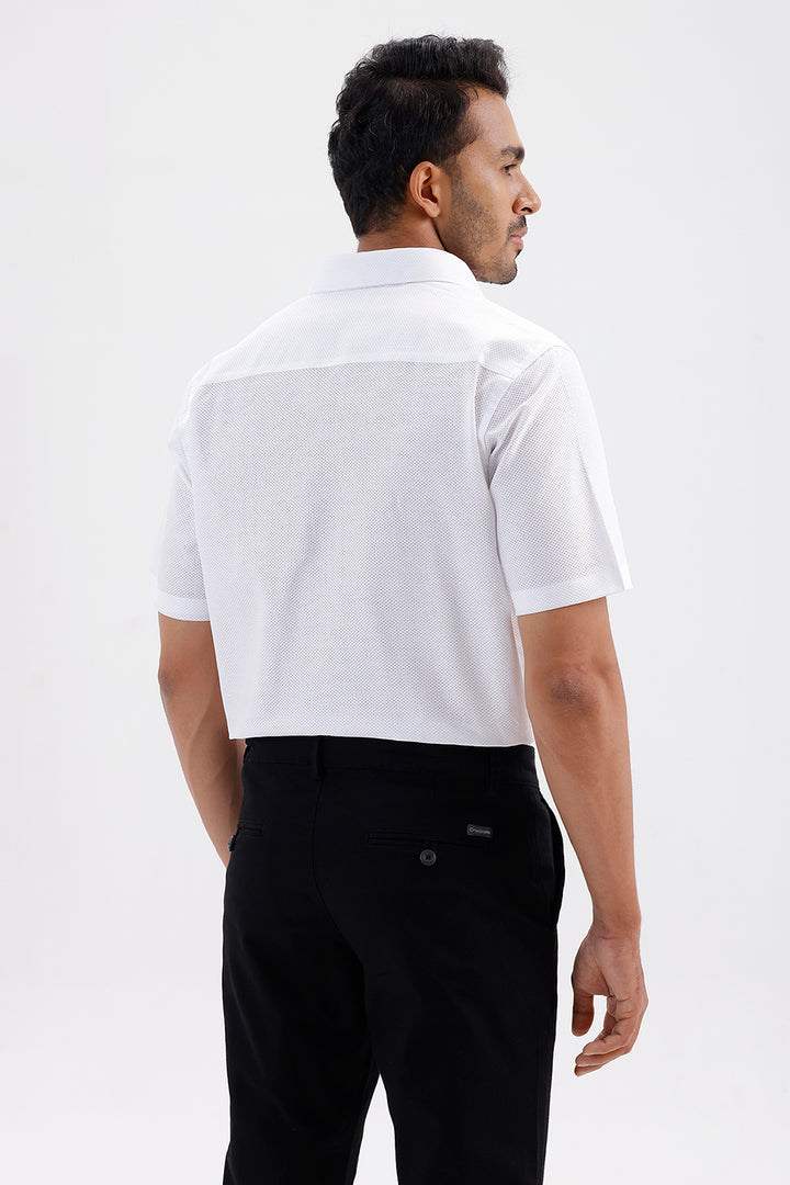 Vito Men's White Cotton Office Wear Shirt
