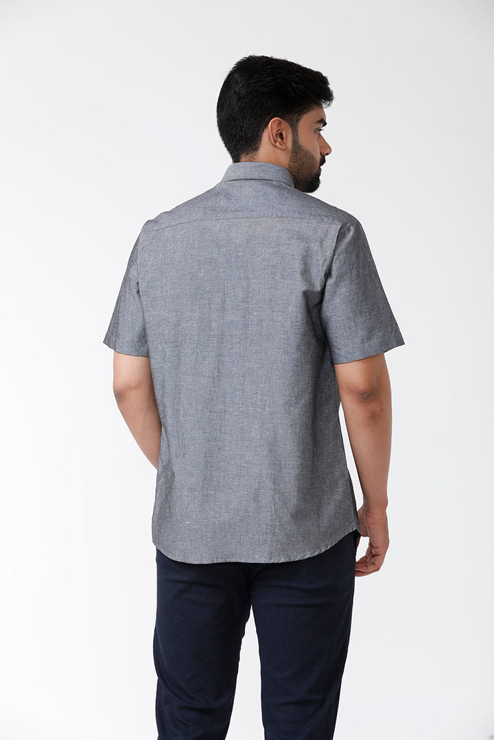 Linen Classic - Charcoal Gray Formal Shirts for Mens | Uathayam