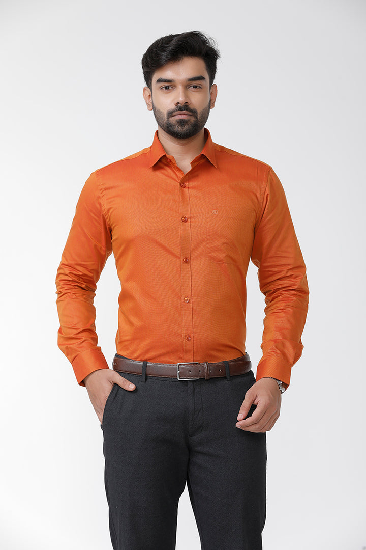ARISER Luxor Solid Cotton Smart Fit Full Sleeve Shirt for Men - LX70007