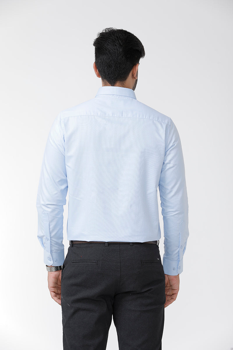 ARISER Zurich Blue Color Cotton Rich Solid Formal Slim Fit Full Sleeve Shirt for Men - ZU10403