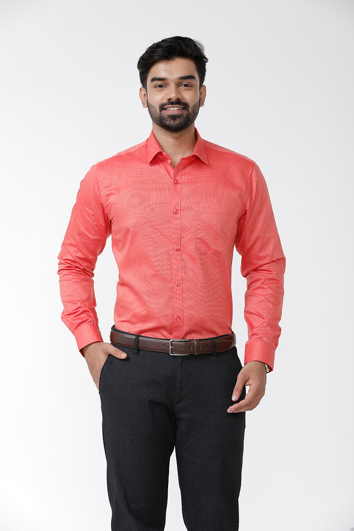 ARISER Luxor Solid Cotton Smart Fit Full Sleeve Shirt for Men - LX70005