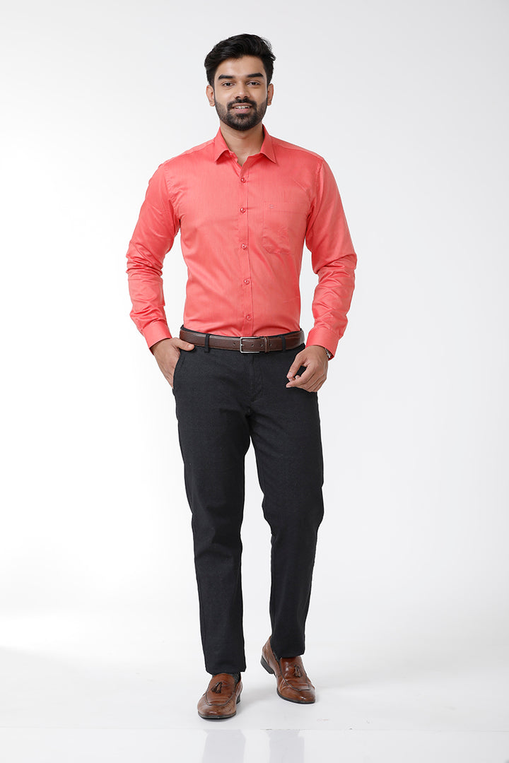 ARISER Luxor Solid Cotton Smart Fit Full Sleeve Shirt for Men - LX70005