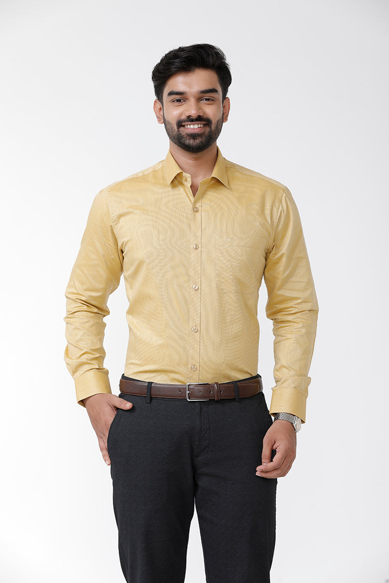 ARISER Luxor Solid Cotton Smart Fit Full Sleeve Shirt for Men - LX70006