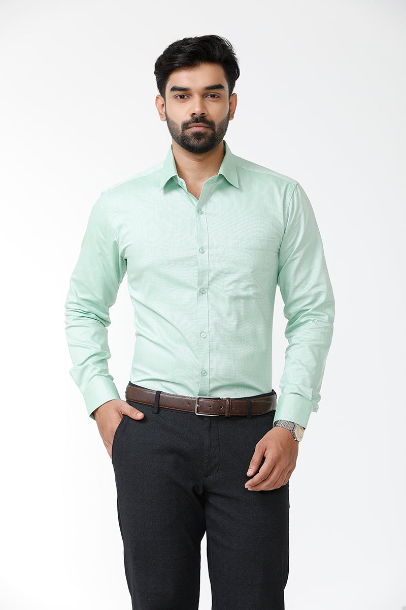 ARISER Luxor Solid Cotton Rich Blend Smart Fit Full Sleeve Shirt for Men - LX70013
