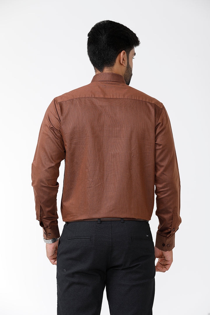 ARISER Luxor Solid Cotton Smart Fit Full Sleeve Shirt for Men - LX70008