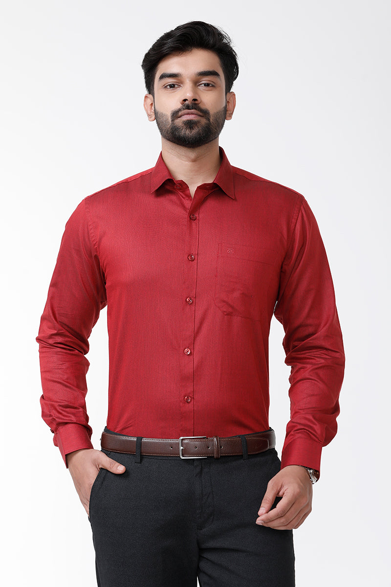 ARISER Luxor Solid Cotton Smart Fit Full Sleeve Shirt for Men - LX70002