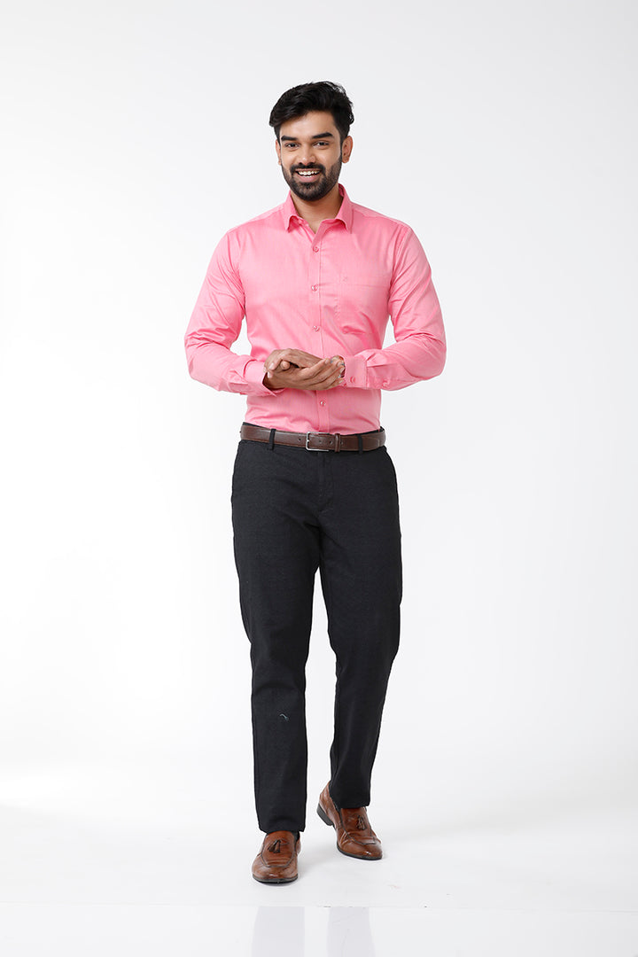 ARISER Luxor Solid Cotton Smart Fit Full Sleeve Shirt for Men - LX70003