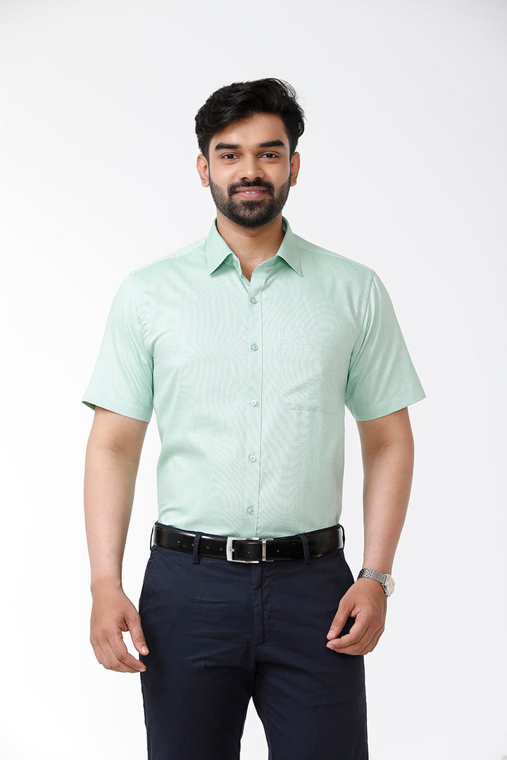 ARISER Luxor Solid Cotton Smart Fit Half Sleeve Shirt for Men - LX70013