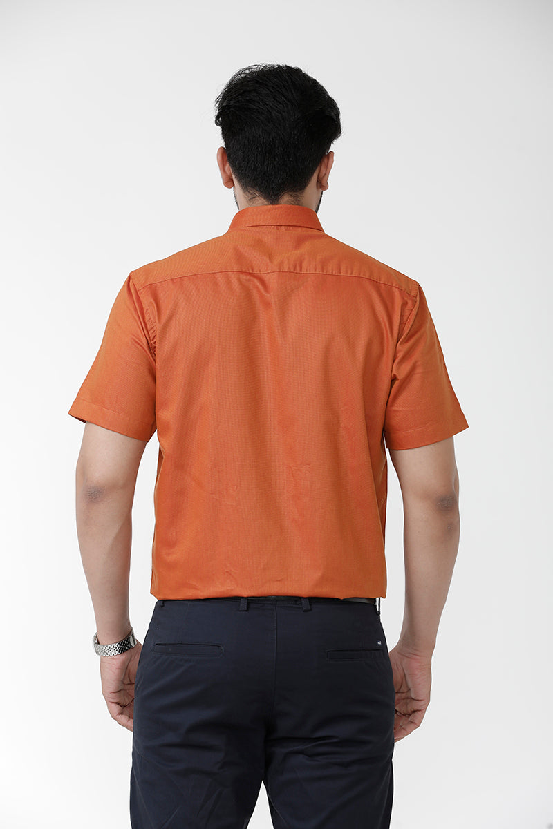 ARISER Luxor Solid Cotton Smart Fit Half Sleeve Shirt for Men - LX70007