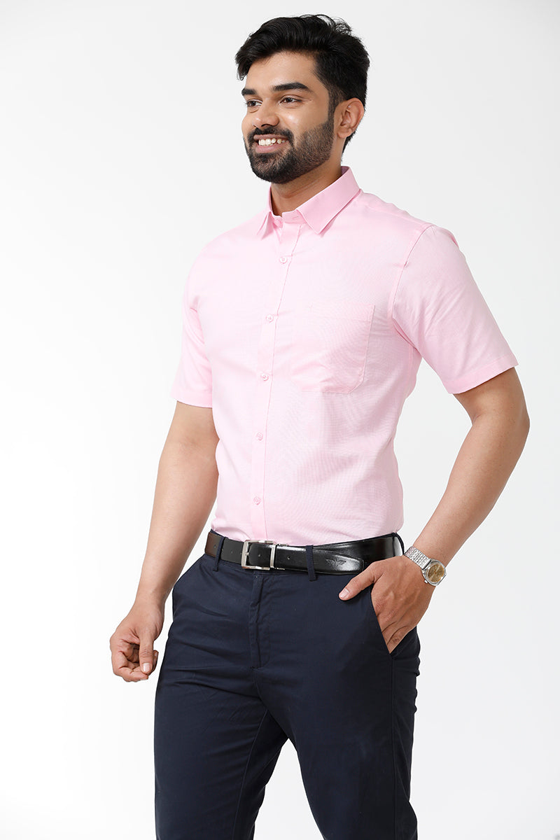 ARISER Luxor Solid Cotton Smart Fit Half Sleeve Shirt for Men - LX70012