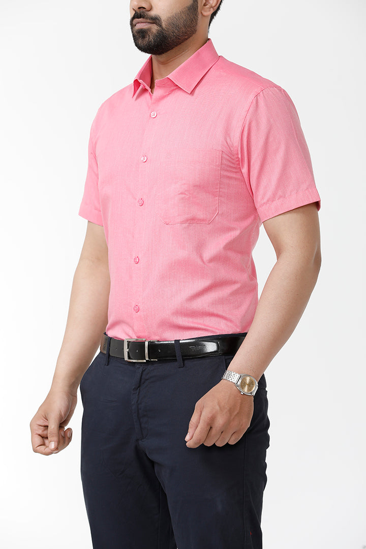 ARISER Luxor Solid Cotton Smart Fit Half Sleeve Shirt for Men - LX70003