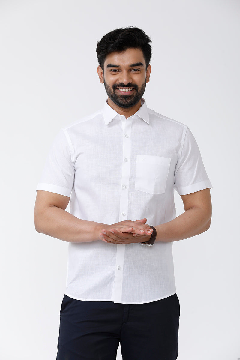Classic Mono Cotton White Shirt| White Shirt For Men | Uathayam