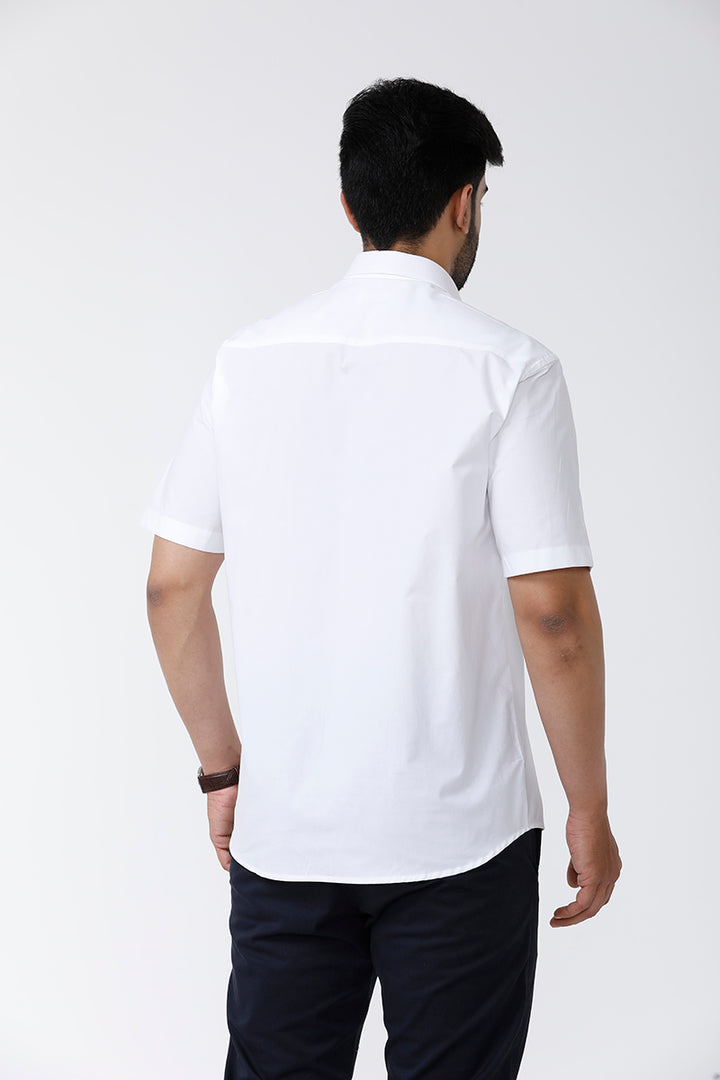 Uathayam White Field Cotton Formal White Shirt For Men