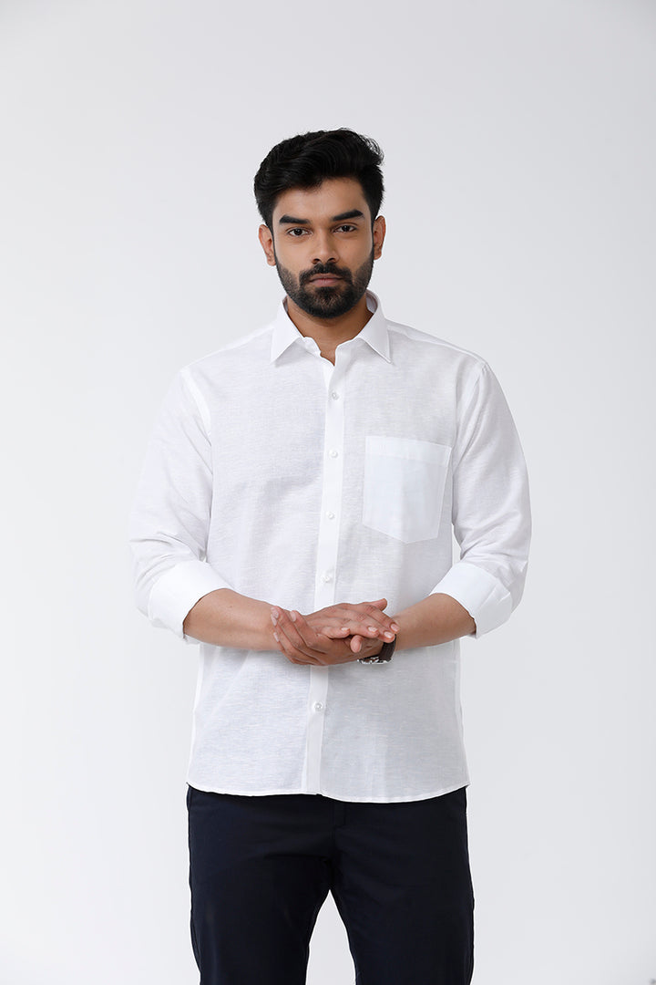 Linen Classic - White Shirts For Men