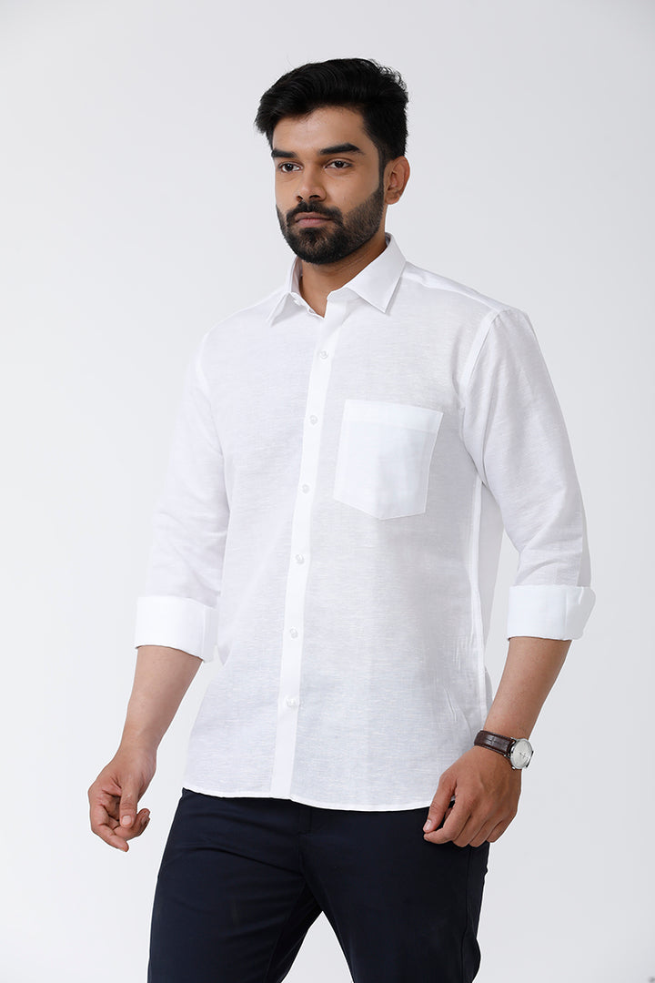Linen Classic - White Shirts For Men