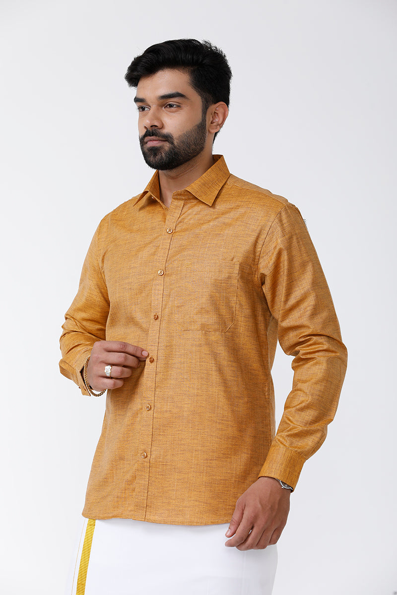 Uathayam Linen Basic Cotton Linen Formal White Shirt For Men