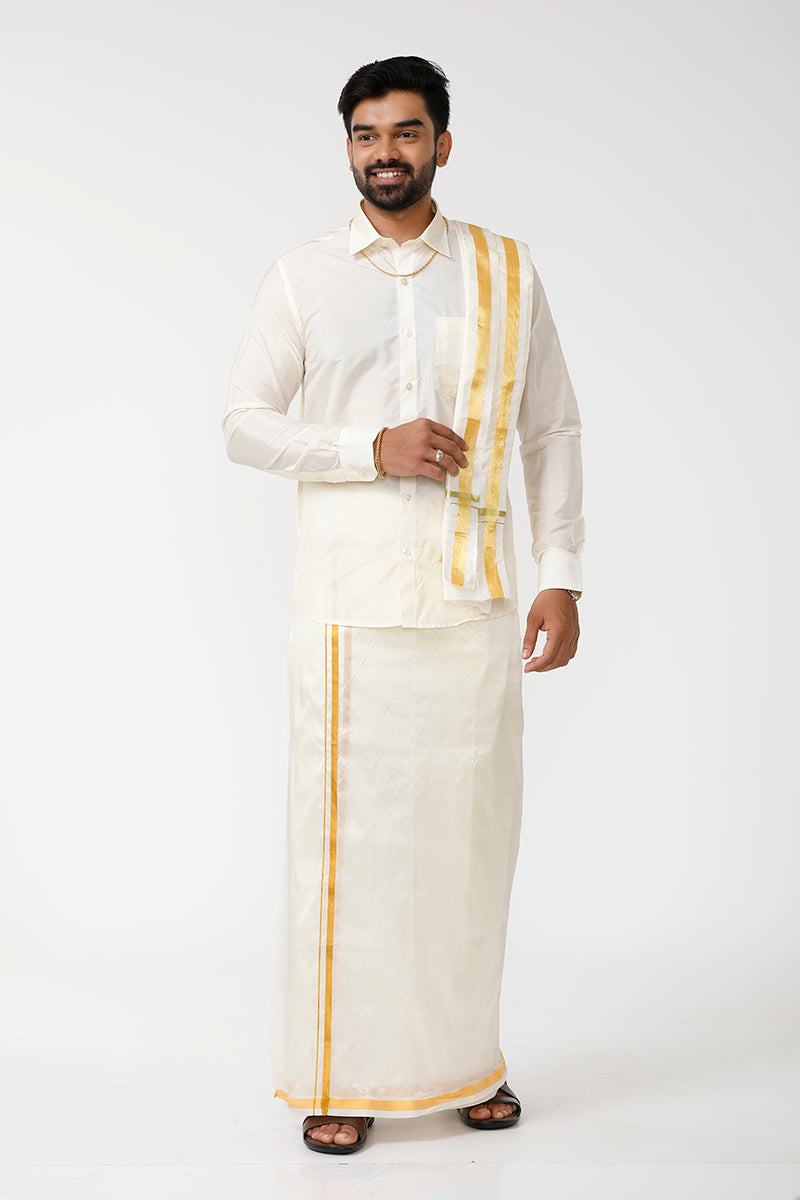 man wearing shirt and dhoti