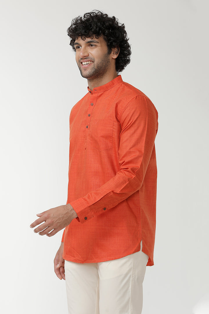 Uathayam Orange-Urban Kurta For Men