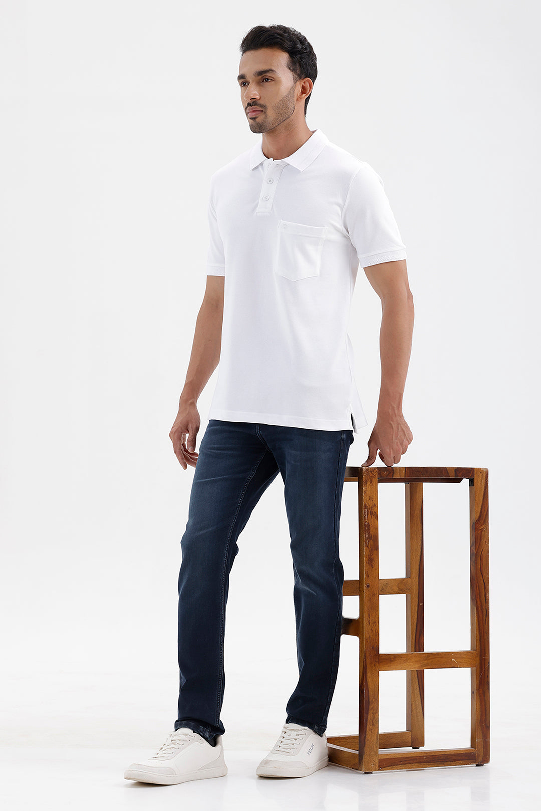 Lycra Polo Men's Crisp White Cotton T-Shirt