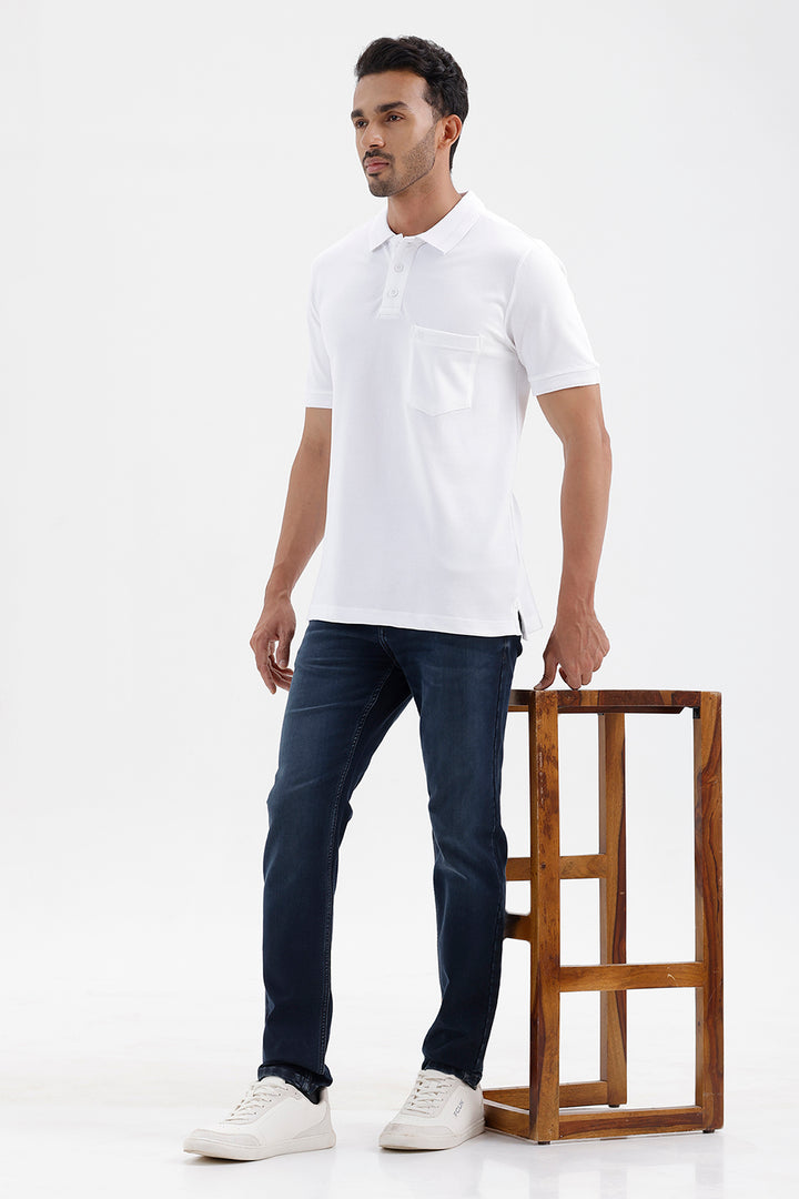 Lycra Polo Men's Crisp White Cotton T-Shirt