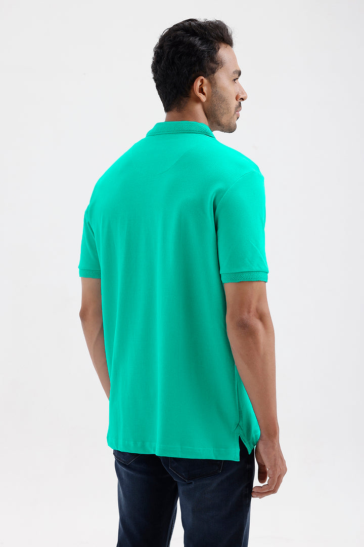 Lycra Polo - Lagoon Green T-Shirts For Men | Ariser