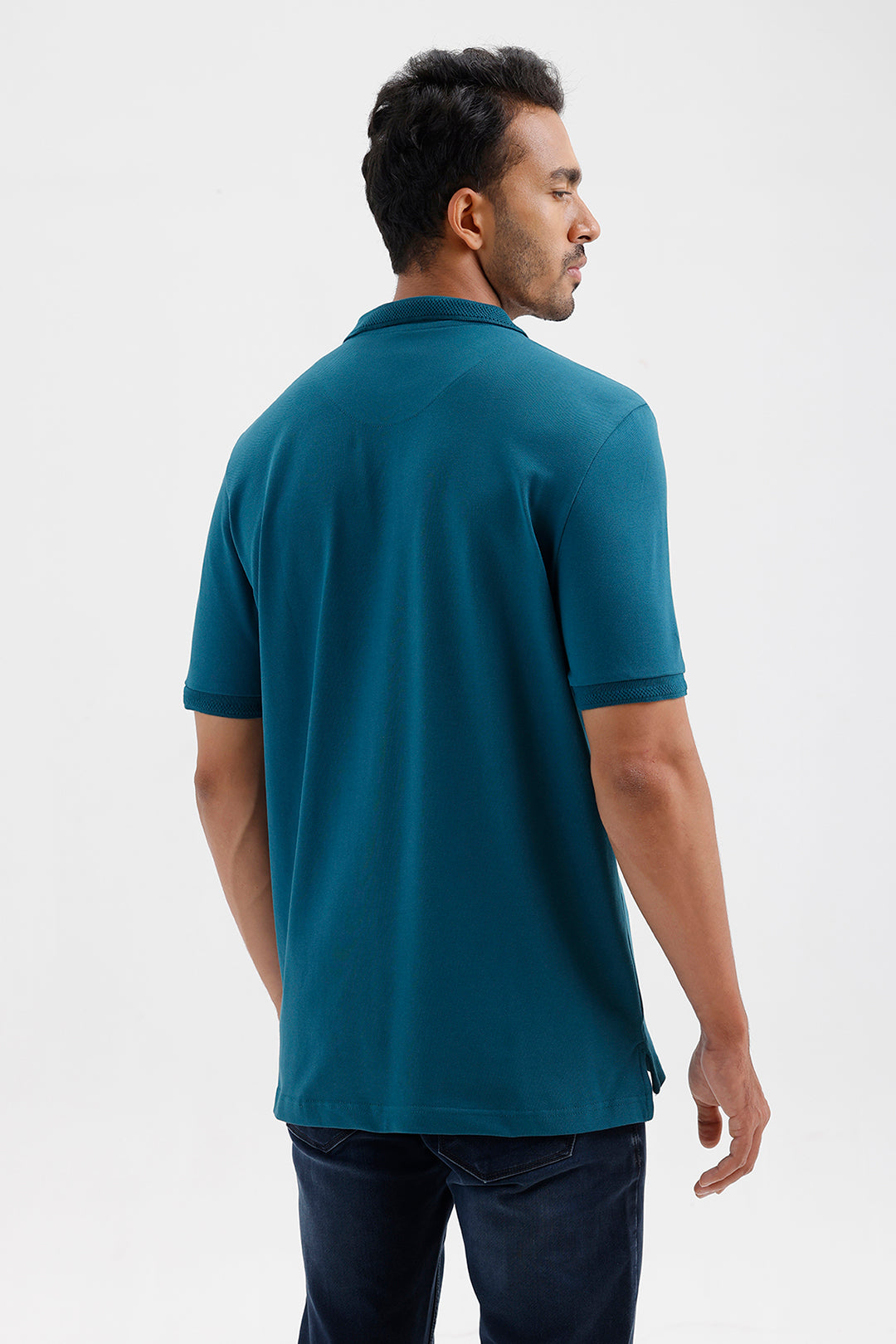 Lycra Polo Men's Deep Teal Green Cotton T-Shirt