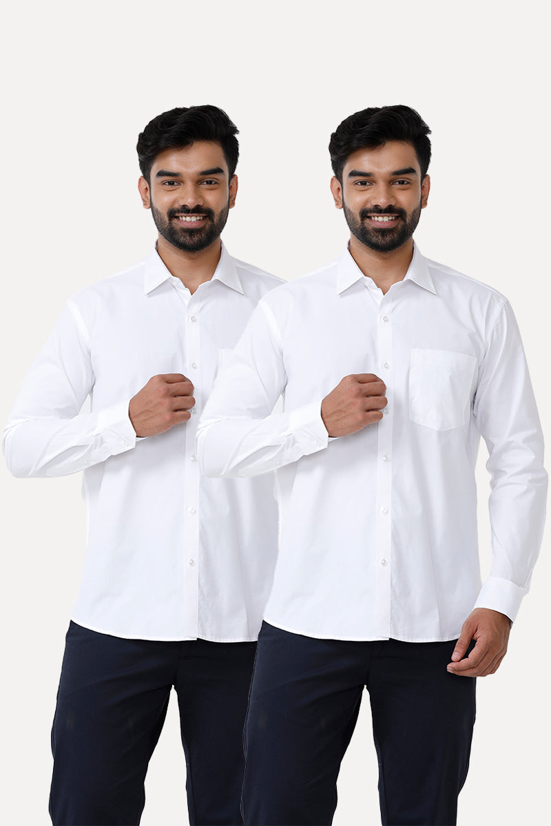 Liberty White Shirt Combo ( 2 Shirt In Single Pack )