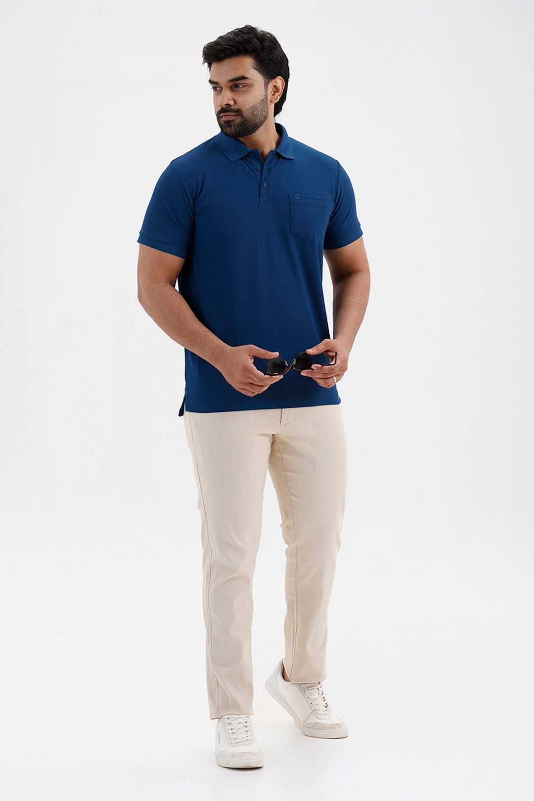 Premium Ink Navy Polo Neck T-Shirt for Men