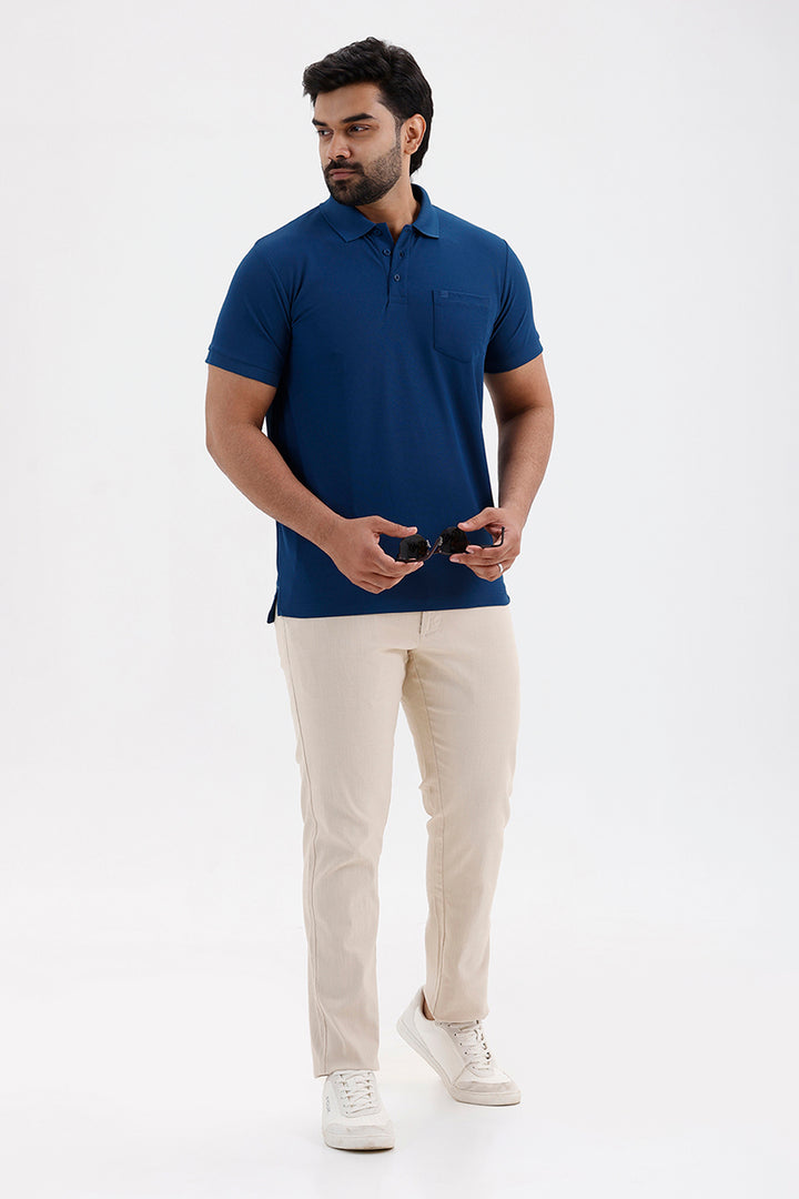 Premium Ink Navy Polo Neck T-Shirt for Men