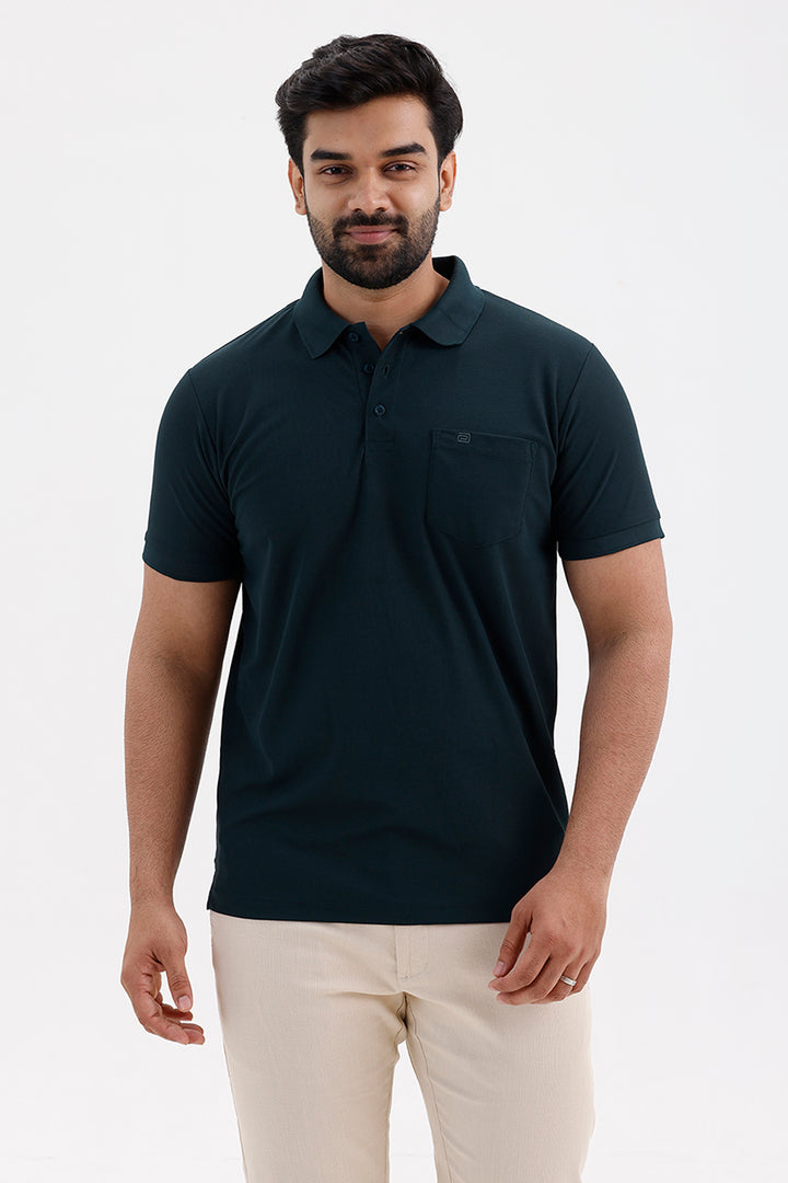 Men's Alpine Green Macro Polo T-Shirt