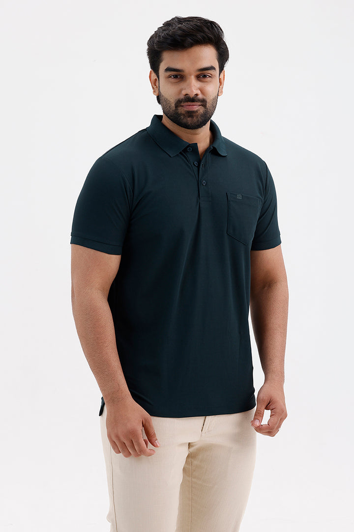 Stylish Alpine Green Macro Polo Men's T-Shirt