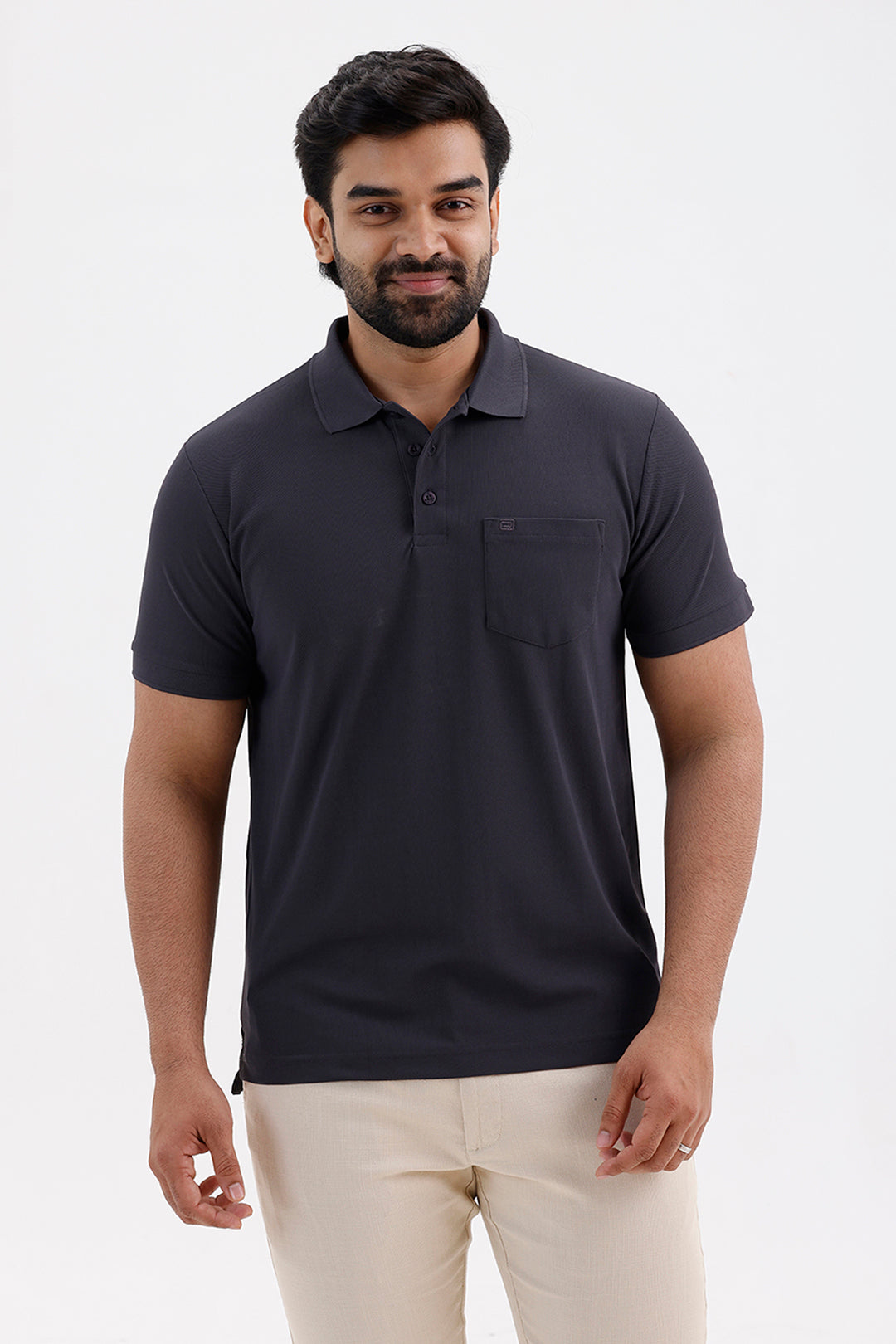 Men's Anthracite Macro Polo T-Shirt