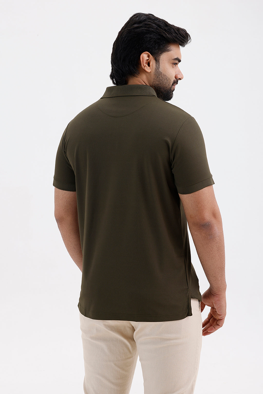 Stylish Sage Green Macro Polo Men's T-Shirt